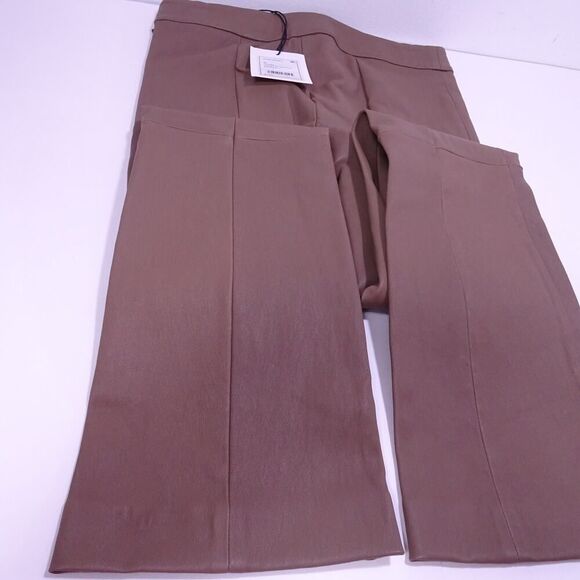 Theory Women's Slim Kick L Urban St Leather Pants Truffle Sz 00 NWT 795 - Picture 11 of 11